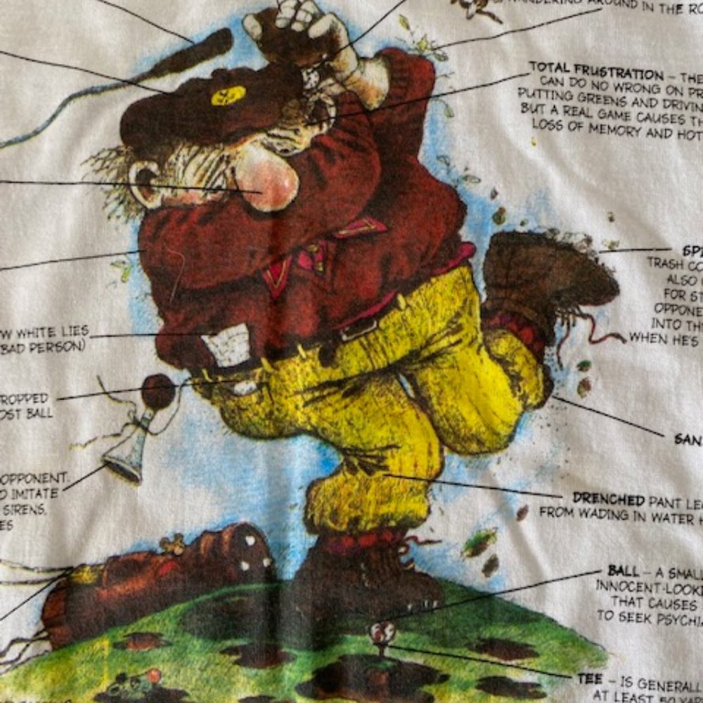 "The Golfer" Tee-Shirt, by Cartoonist Gary Patterson, size XL